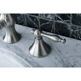Naples KC7168NL Two-Handle 3-Hole Deck Mount Widespread Bathroom Faucet with Brass Pop-Up, Brushed Nickel