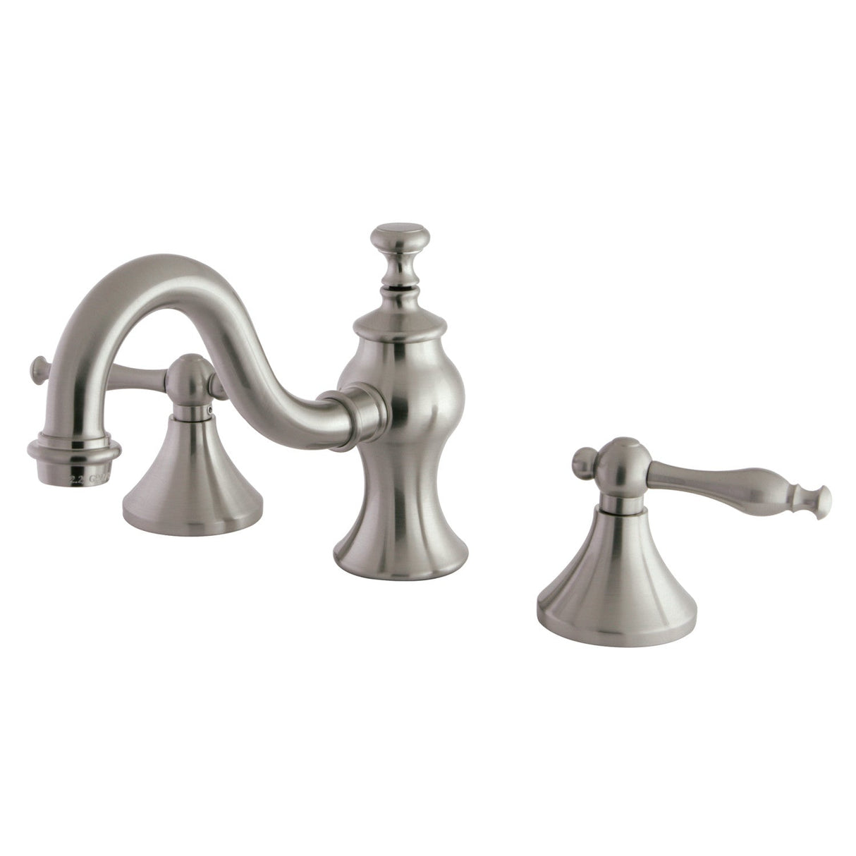 Naples KC7168NL Two-Handle 3-Hole Deck Mount Widespread Bathroom Faucet with Brass Pop-Up, Brushed Nickel