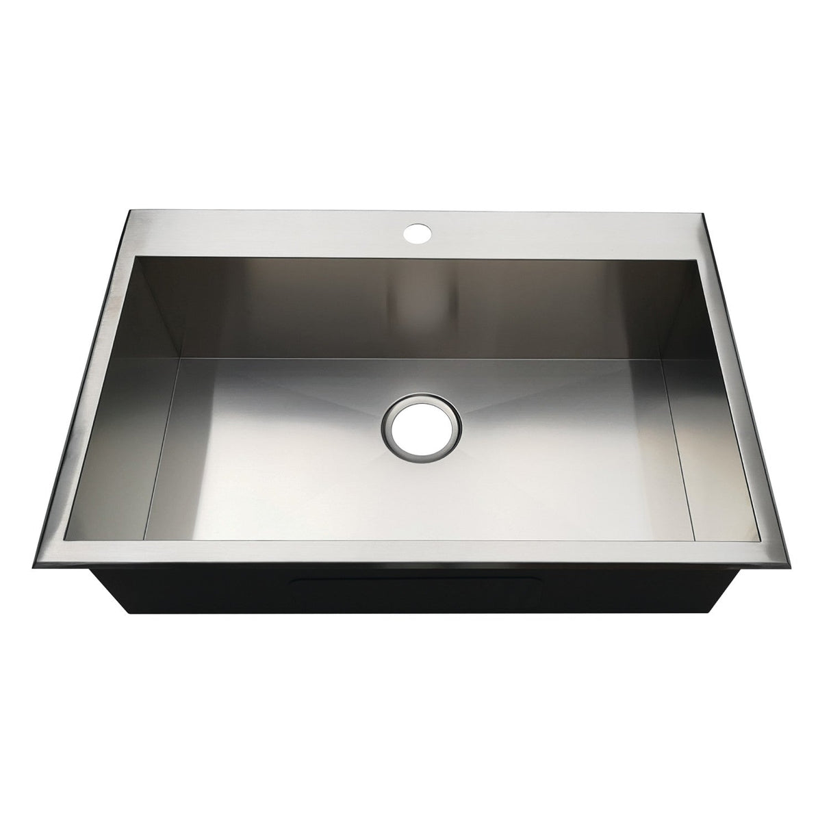 Uptowne KDS322191BN 31.5-Inch Stainless Steel Self-Rimming 1-Hole Single Bowl Drop-In Kitchen Sink, Brushed