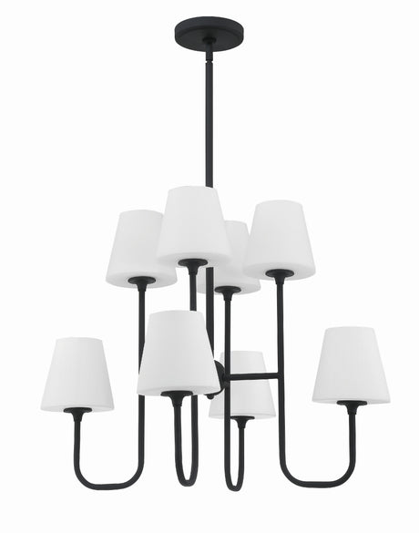 Keenan 8 Light Black Forged Chandelier KEE-A3008-BF
