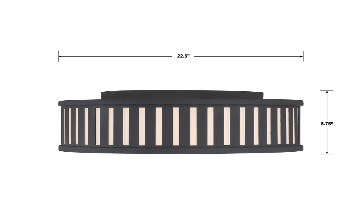 Kendal 4 Light Black Forged Flush Mount KEN-8305-BF