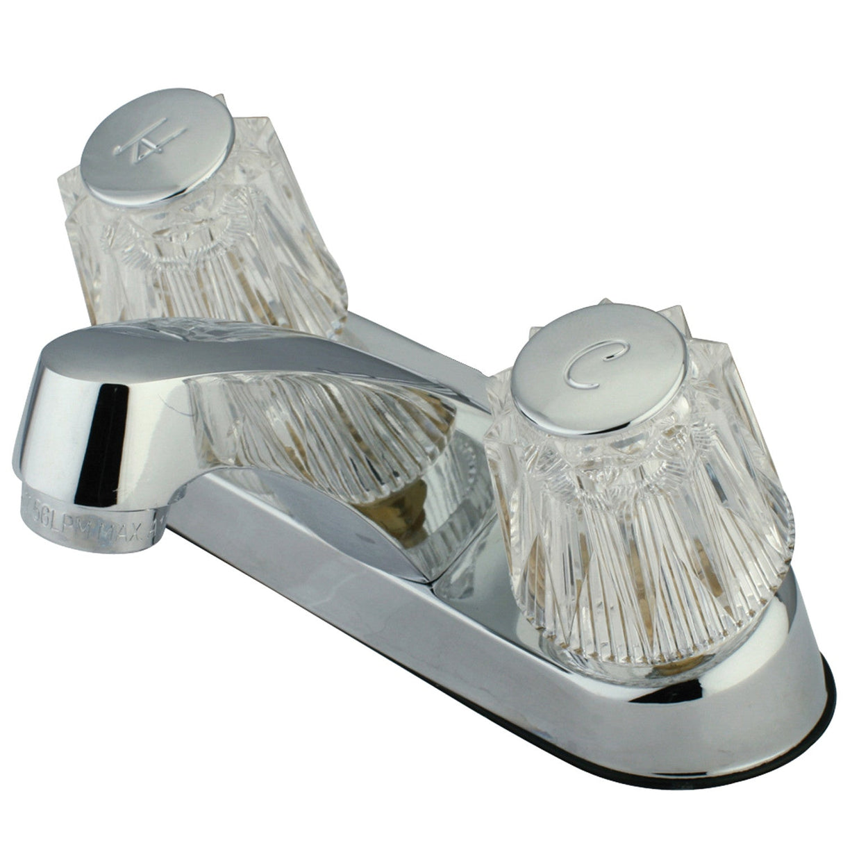 KF103C Two-Handle 2-Hole Deck Mount 4" Centerset Bathroom Faucet, Polished Chrome