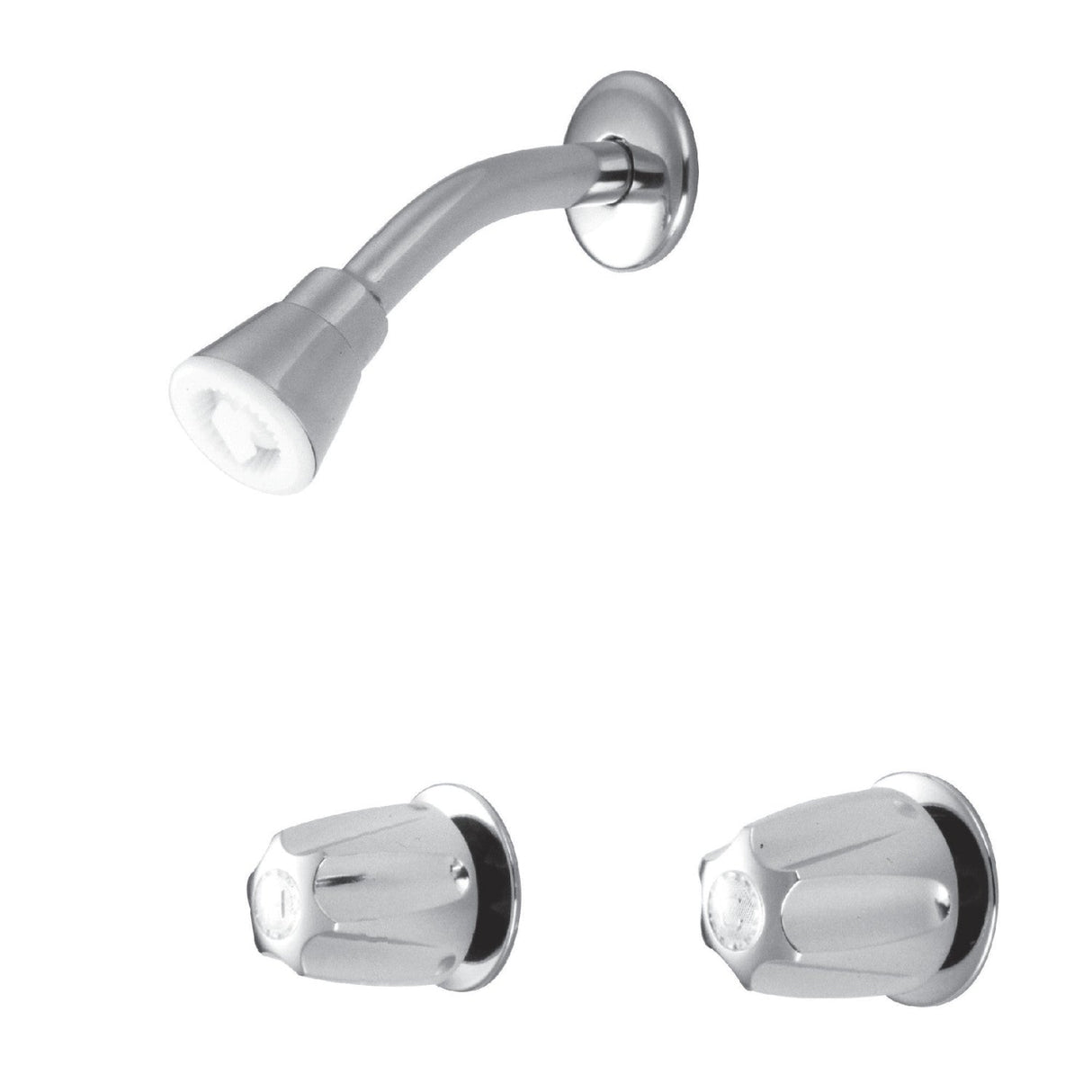 Generic KF114 Two-Handle 3-Hole Wall Mount Shower Faucet, Polished Chrome