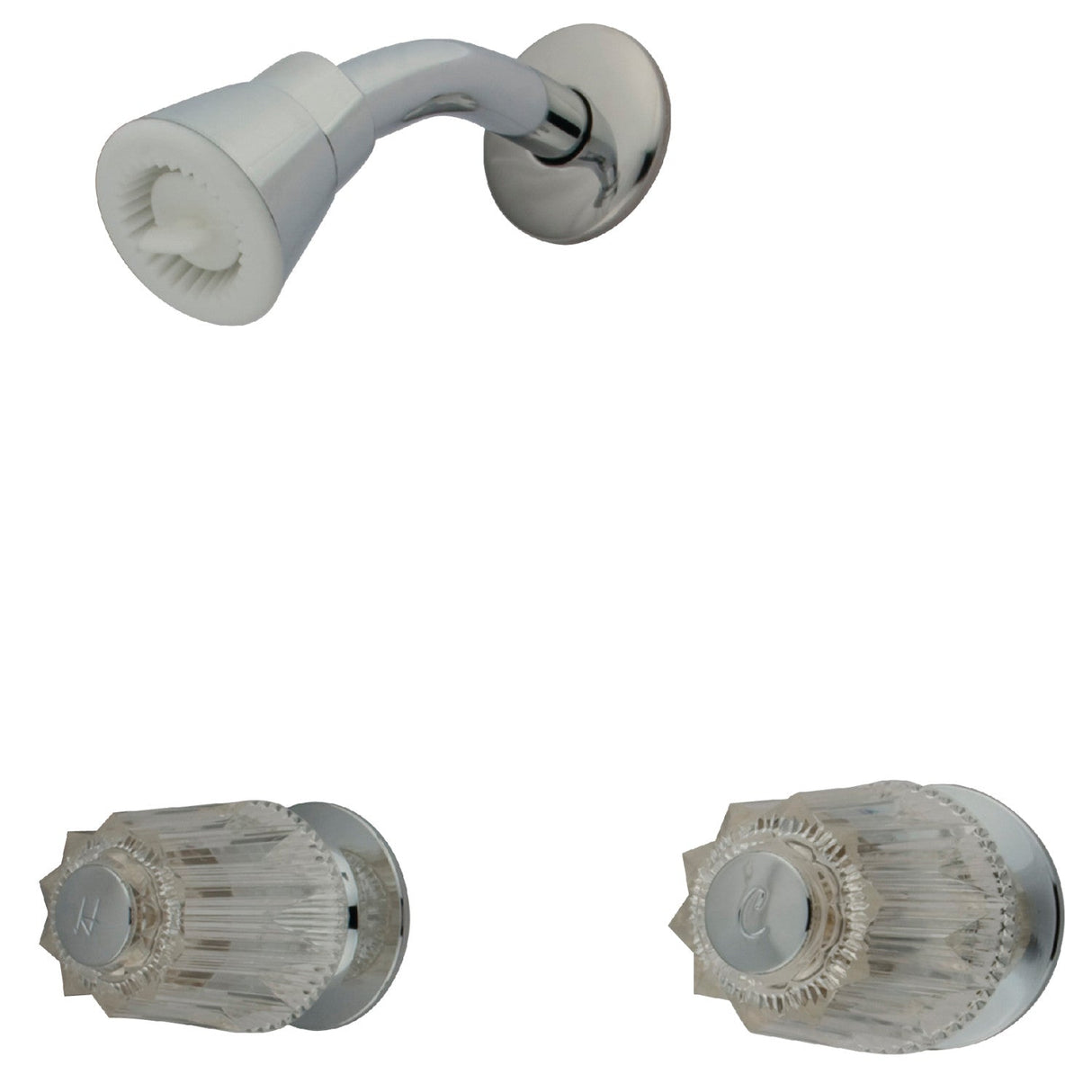 KF114C Two-Handle 3-Hole Wall Mount Shower Faucet, Polished Chrome