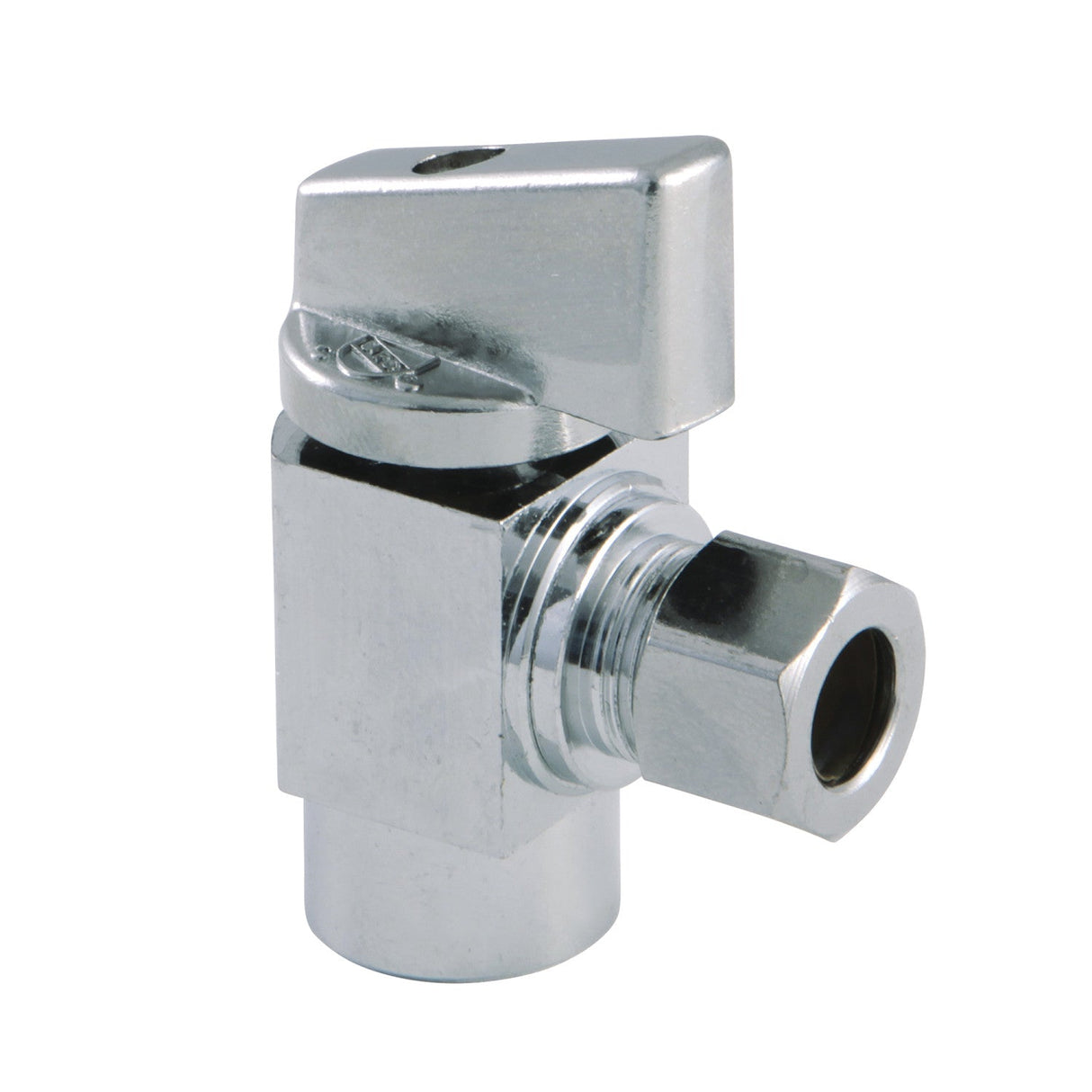 Columbia KF33101CTL 3/8-Inch FIP x 3/8-Inch OD Comp Quarter-Turn Angle Stop Valve, Polished Chrome
