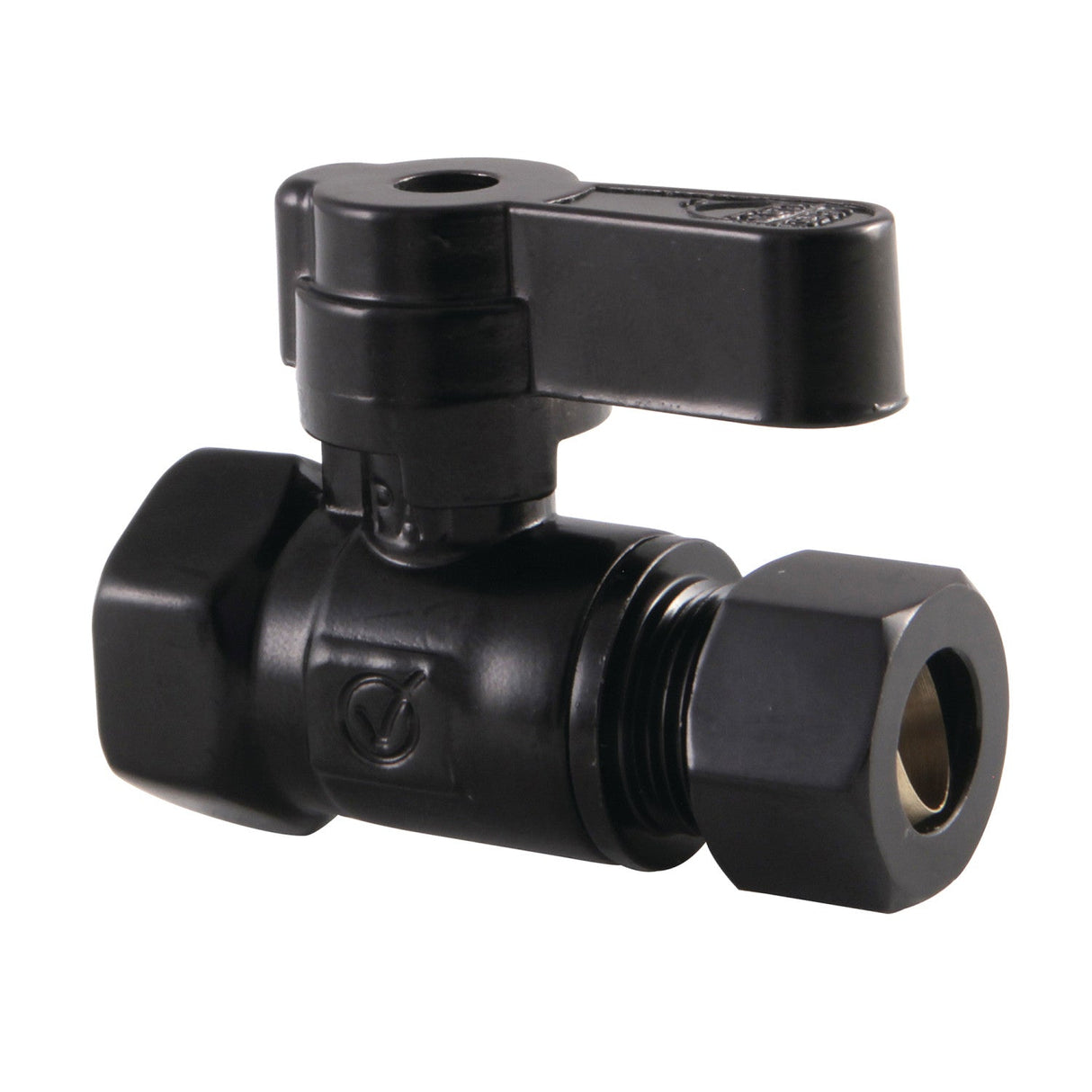 KF3315MB 3/8-Inch FIP x 3/8-Inch OD Comp Quarter-Turn Straight Stop Valve, Matte Black