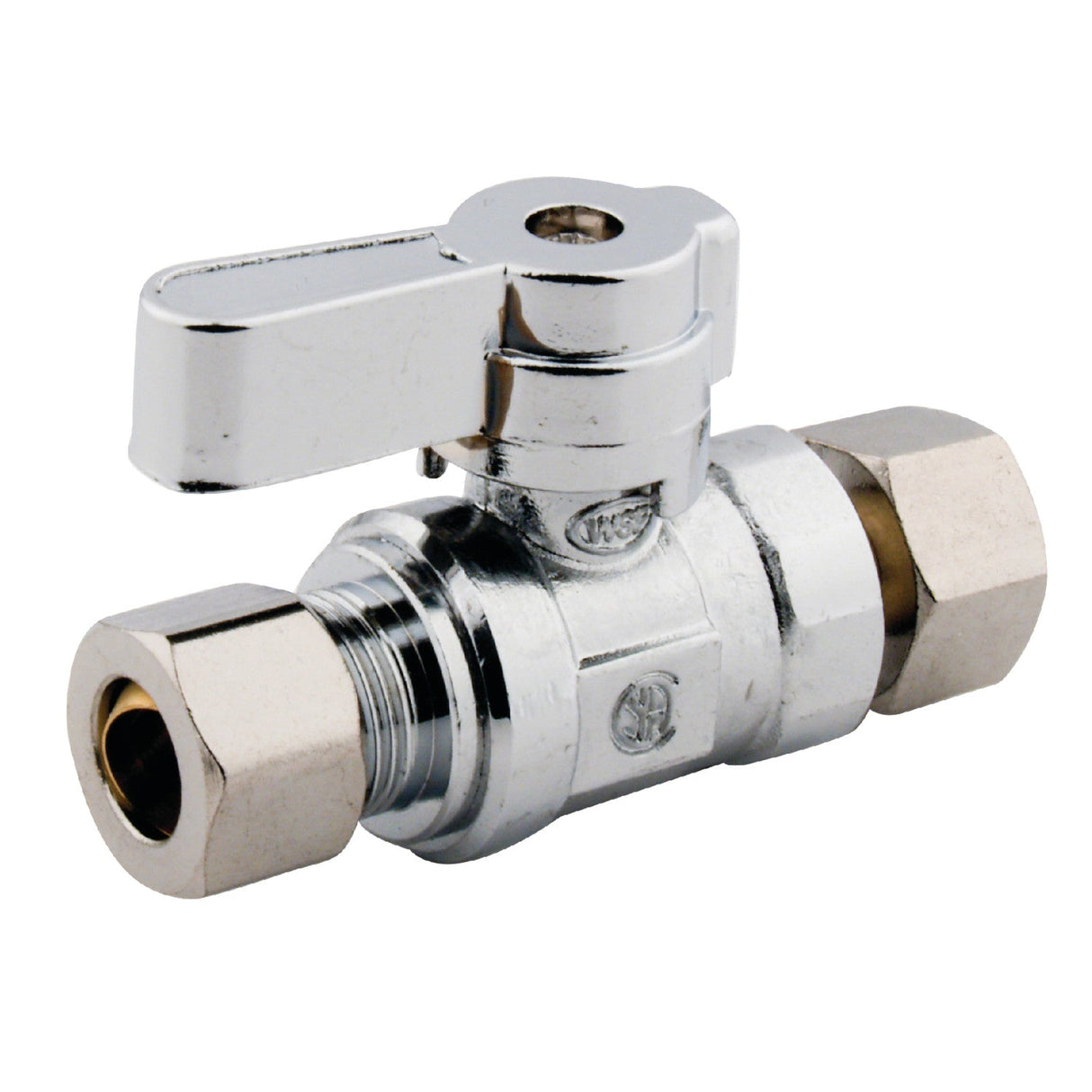 KF3330 3/8-Inch Sweat x 3/8-Inch OD Comp Quarter-Turn Straight Stop Valve, Polished Chrome