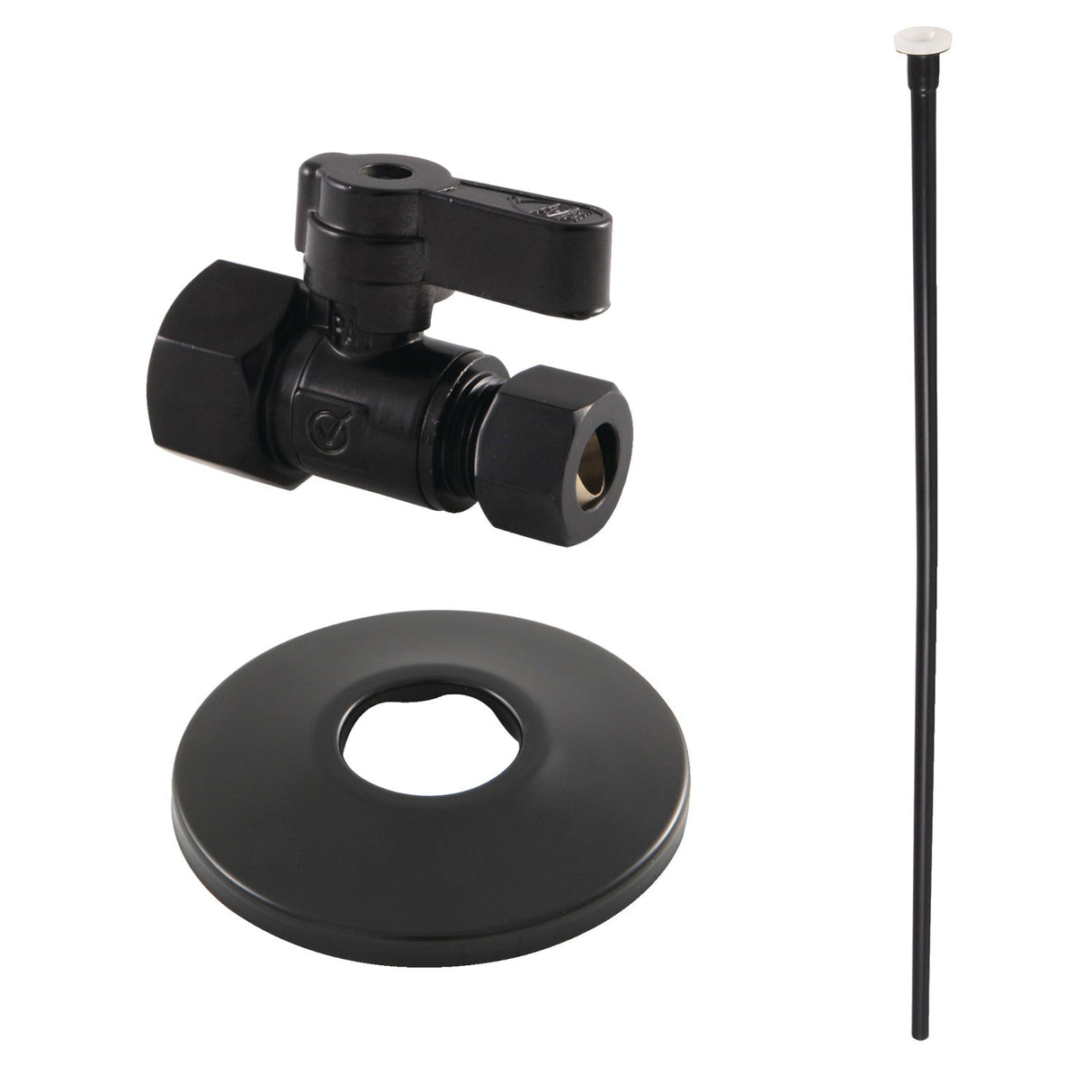 Trimscape KF43150TKF20 Toilet Supply Kit, 1/2" FIP x 3/8" OD Comp Straight Valve, Matte Black