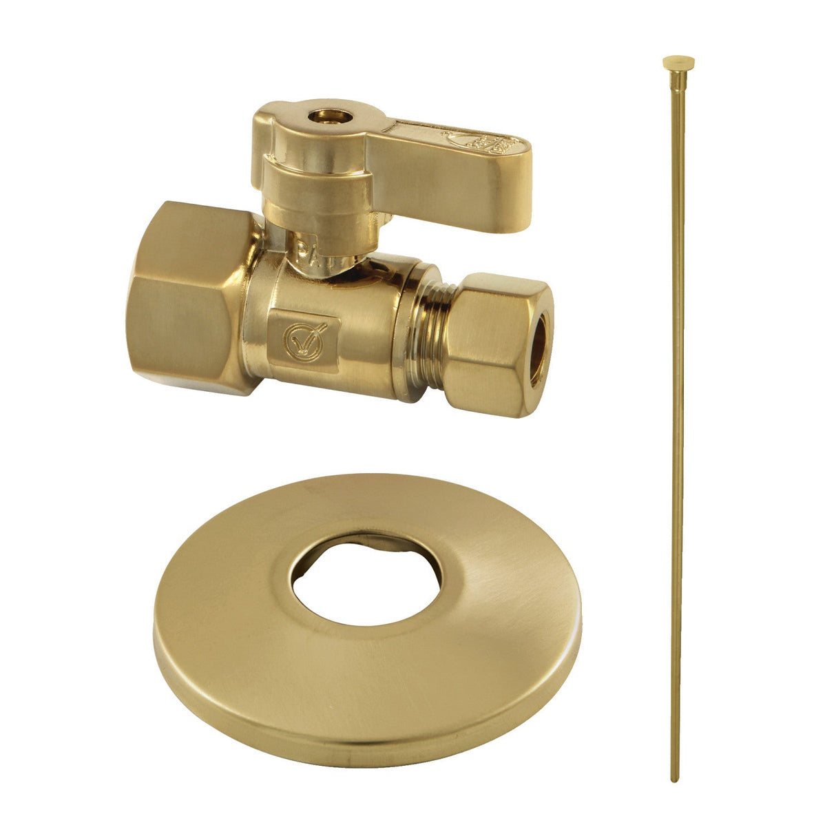 Trimscape KF43157TKF20 Toilet Supply Kit, 1/2" FIP x 3/8" OD Comp Straight Valve, Brushed Brass