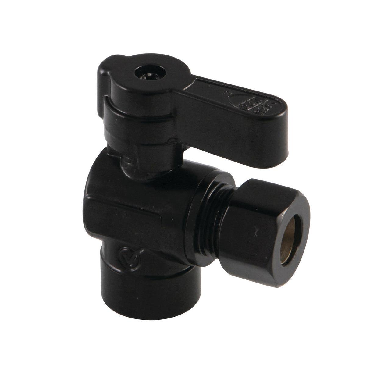 Baseline KF4320MB 1/2-Inch Sweat x 3/8-Inch OD Comp Quarter-Turn Angle Stop Valve, Matte Black
