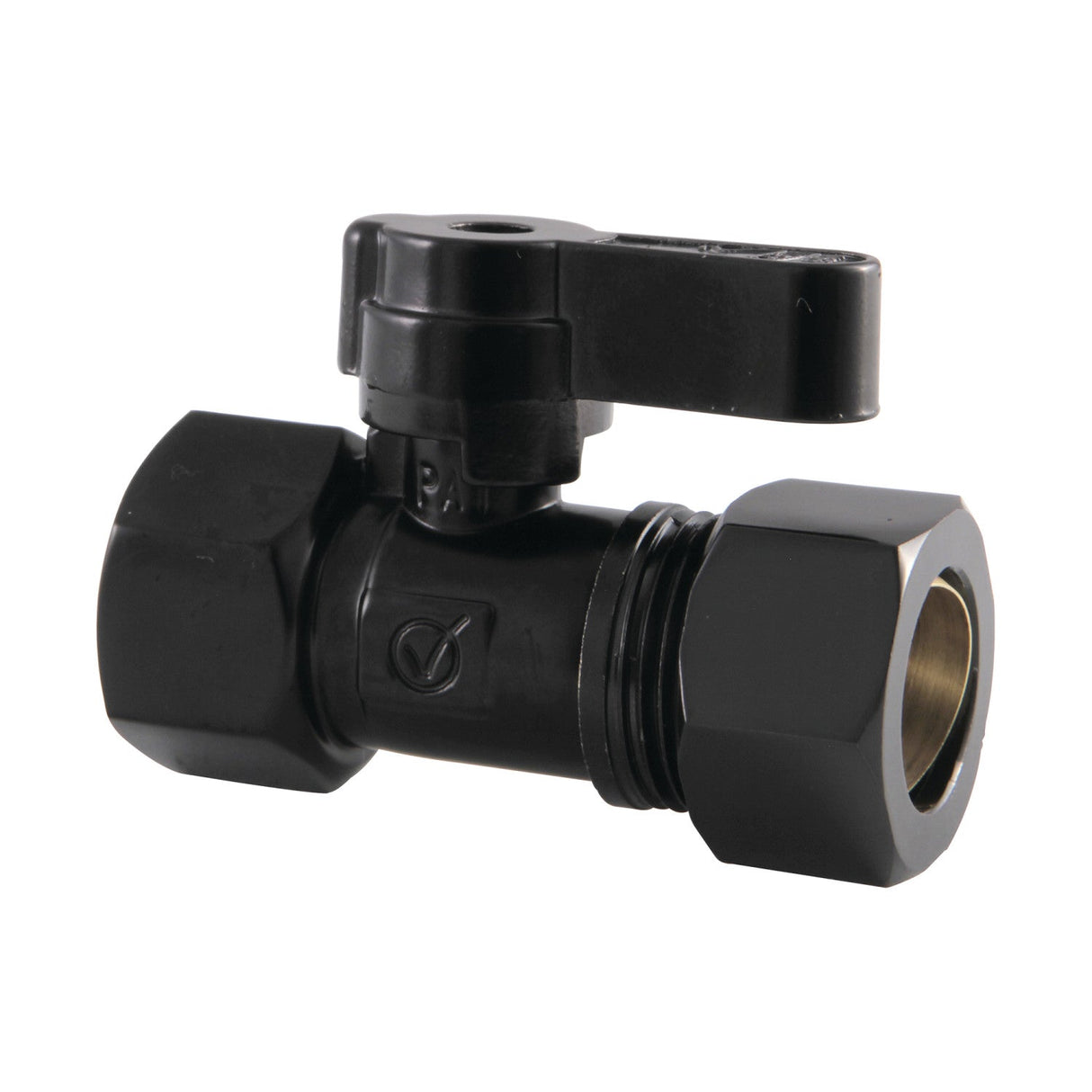 KF4515MB 1/2-Inch FIP x 5/8-Inch OD Comp Quarter-Turn Straight Stop Valve, Matte Black