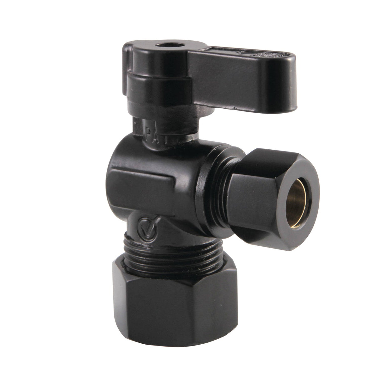Baseline KF5330MB 5/8-Inch OD Comp x 3/8-Inch OD Comp Quarter-Turn Angle Stop Valve, Matte Black