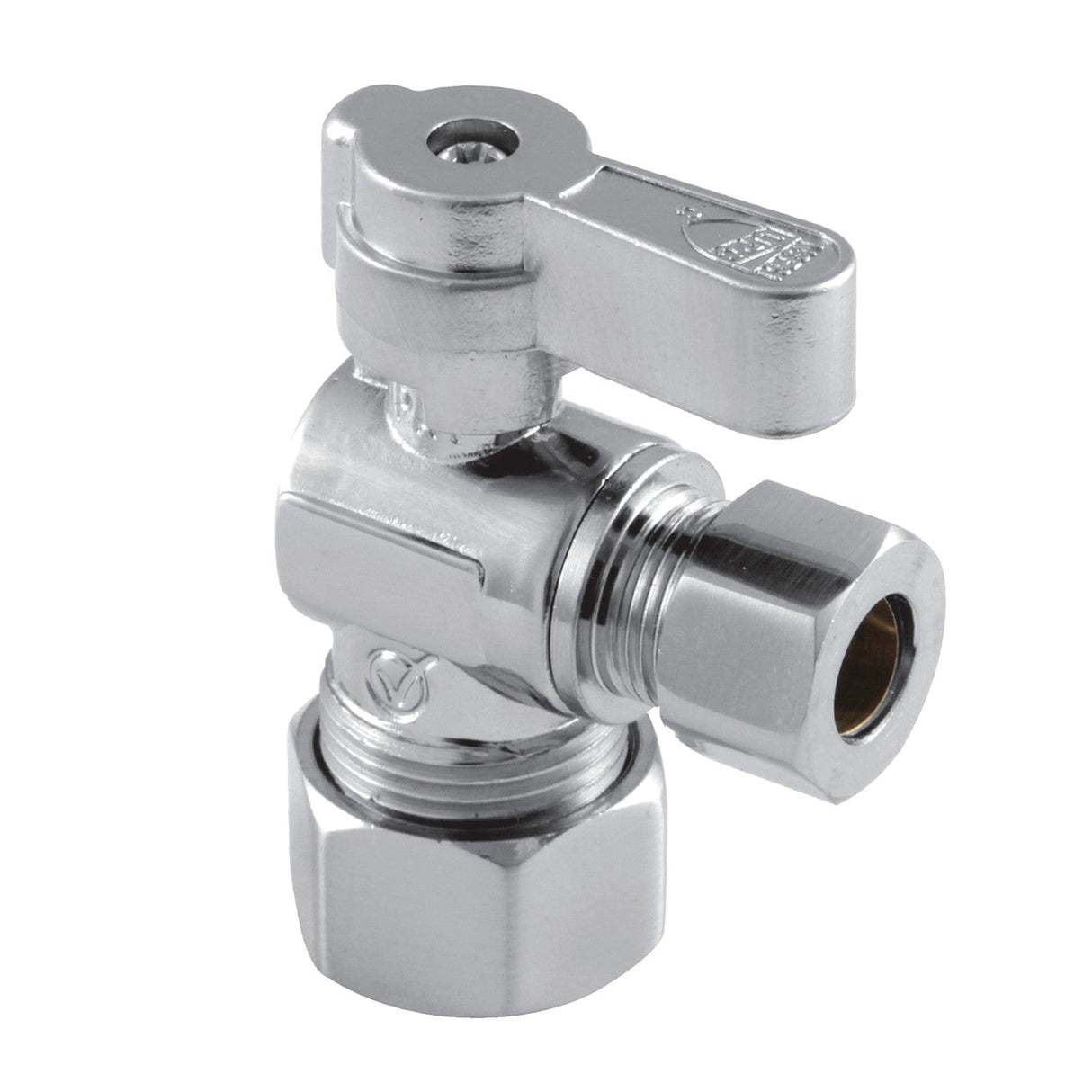 Baseline KF5330 5/8-Inch OD Comp x 3/8-Inch OD Comp Quarter-Turn Angle Stop Valve, Polished Chrome