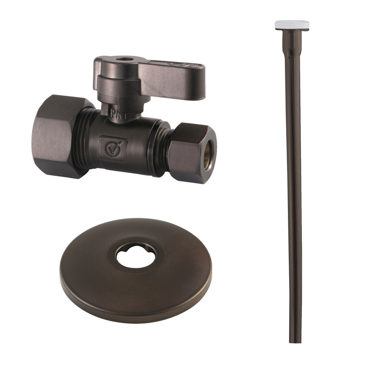 Trimscape KF53355TKF20 Toilet Supply Kit, 5/8" OD x 3/8" OD Comp Straight Valve, Oil Rubbed Bronze