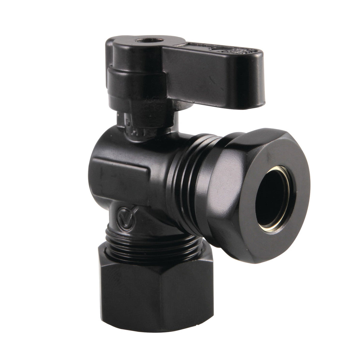 KF5430MB 5/8-Inch OD Comp x 1/2 or 7/16-Inch Slip Joint Quarter-Turn Angle Stop Valve, Matte Black