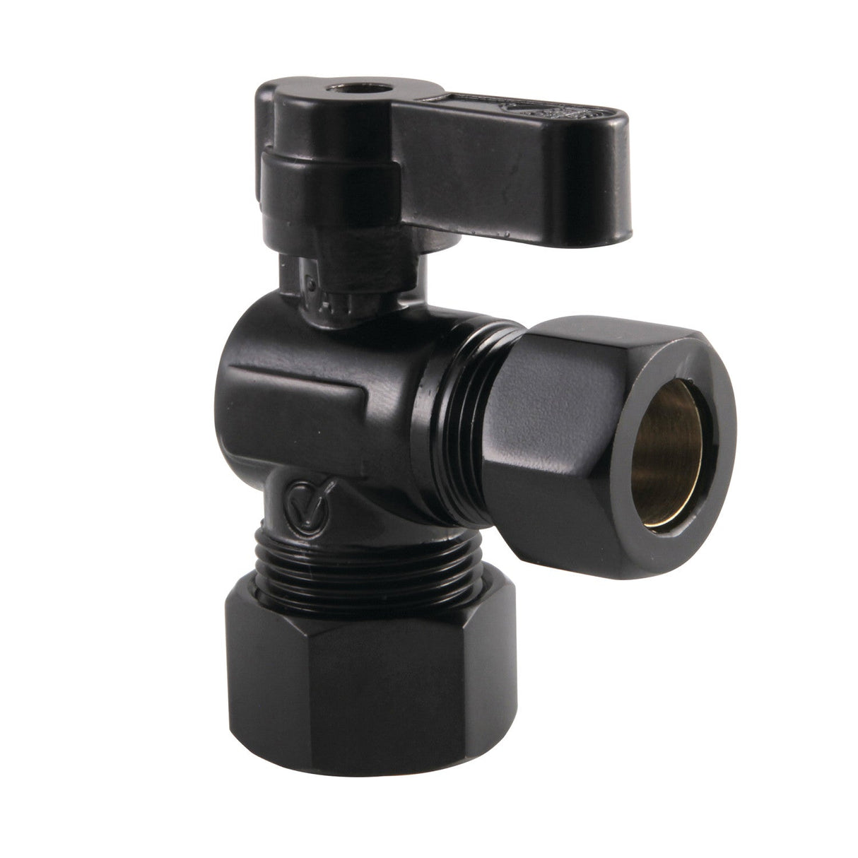 KF5440MB 5/8-Inch OD Comp x 1/2-Inch OD Comp Quarter-Turn Angle Stop Valve, Matte Black