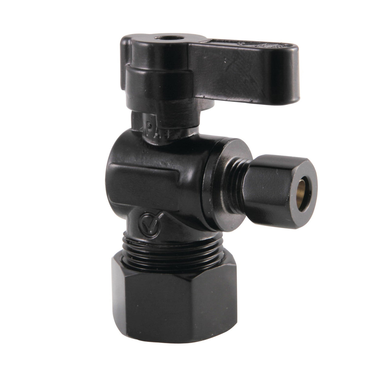 KF5814MB 5/8-Inch OD Comp x 1/4-Inch OD Comp Quarter-Turn Angle Stop Valve, Matte Black