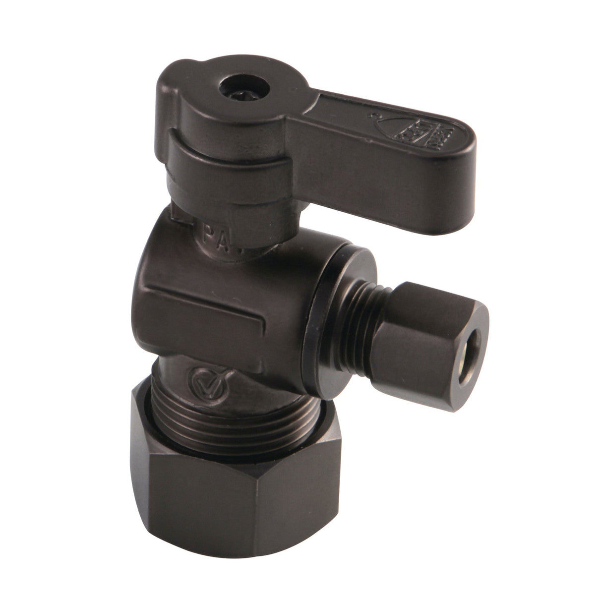 KF5814ORB 5/8-Inch OD Comp x 1/4-Inch OD Comp Quarter-Turn Angle Stop Valve, Oil Rubbed Bronze