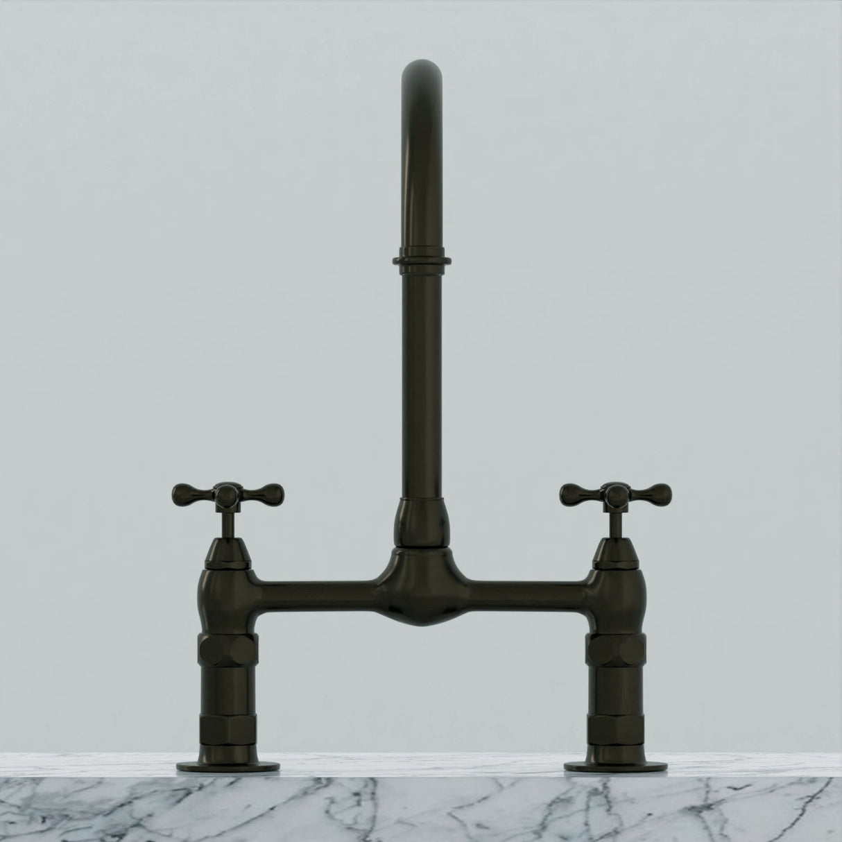 Harding Kitchen Bridge Faucet with Metal Cross Handles