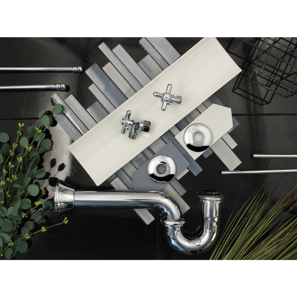 Gourmet Scape™ KPK201 Traditional Plumbing Supply Kit Combo with 1-1/2" P-Trap, Polished Chrome