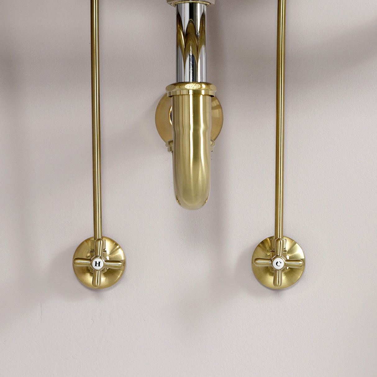 Gourmet Scape™ KPK207 Traditional Plumbing Supply Kit Combo with 1-1/2" P-Trap, Brushed Brass