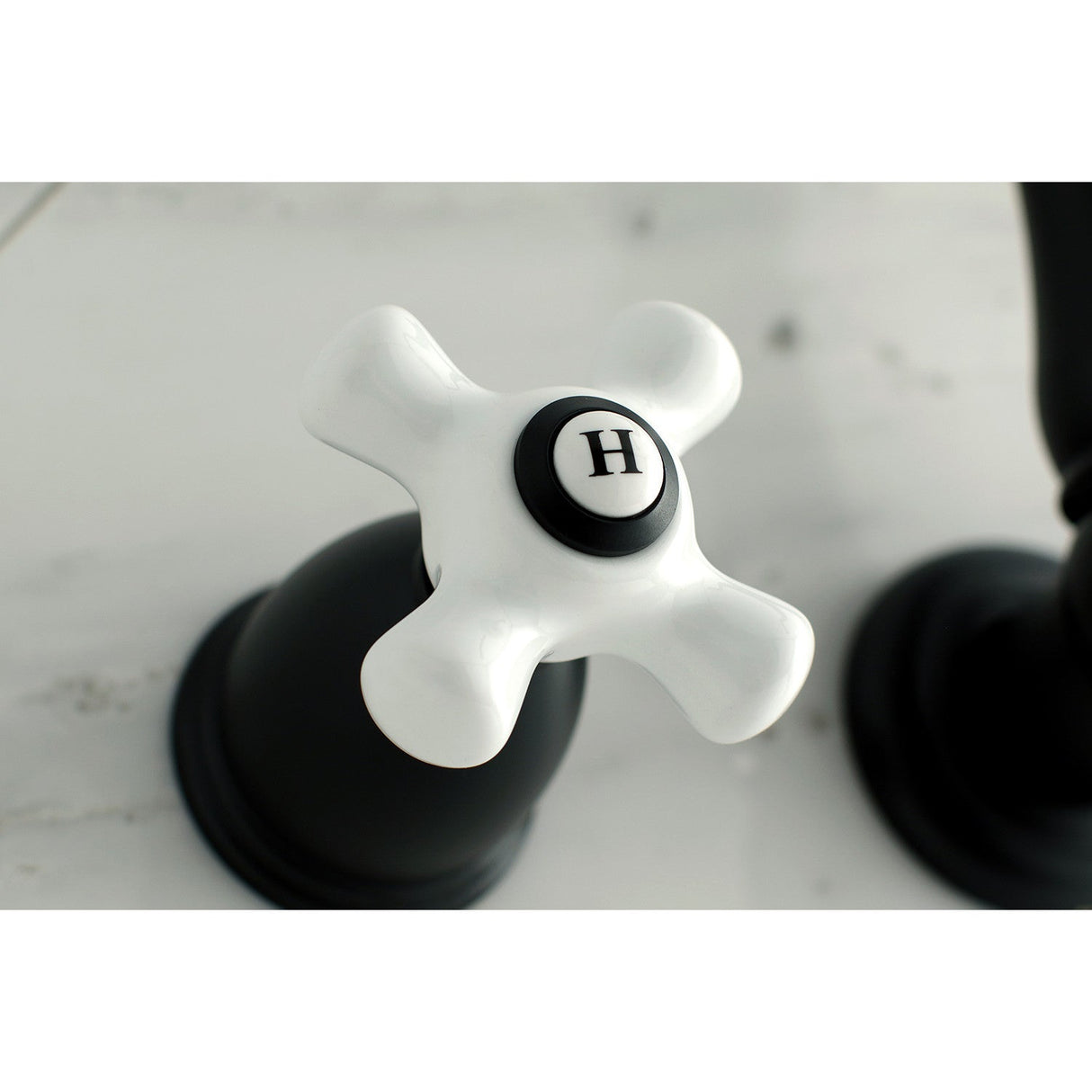 Heritage KS1020PX Two-Handle 3-Hole Wall Mount Roman Tub Faucet, Matte Black