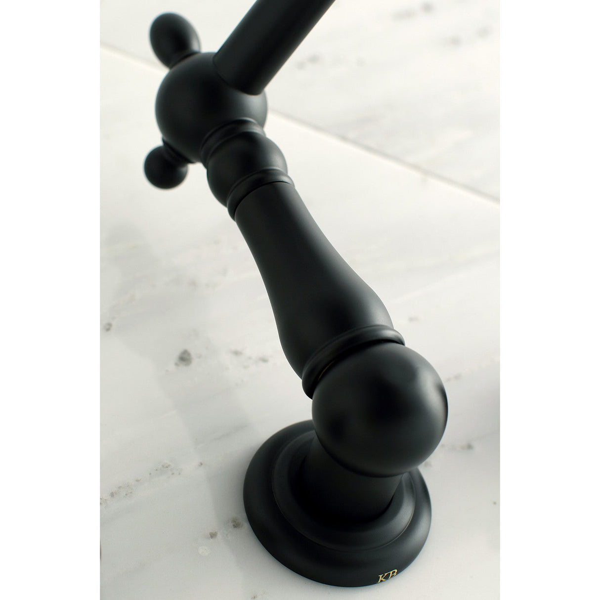 Heritage KS1020PX Two-Handle 3-Hole Wall Mount Roman Tub Faucet, Matte Black