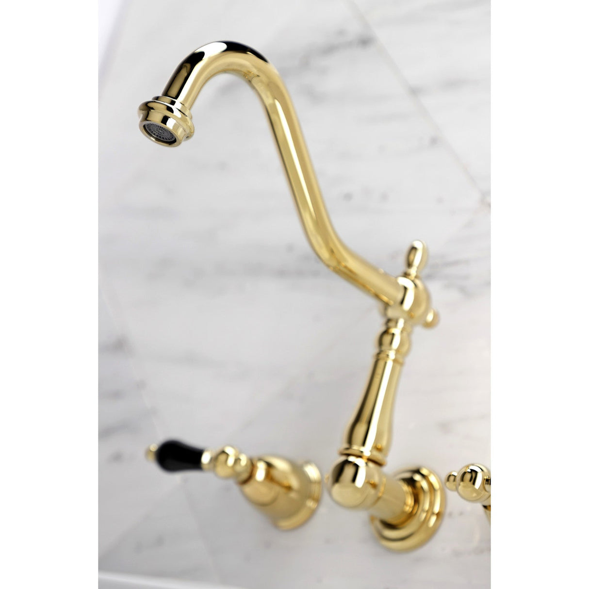 Duchess KS1022PKL Two-Handle 3-Hole Wall Mount Roman Tub Faucet, Polished Brass