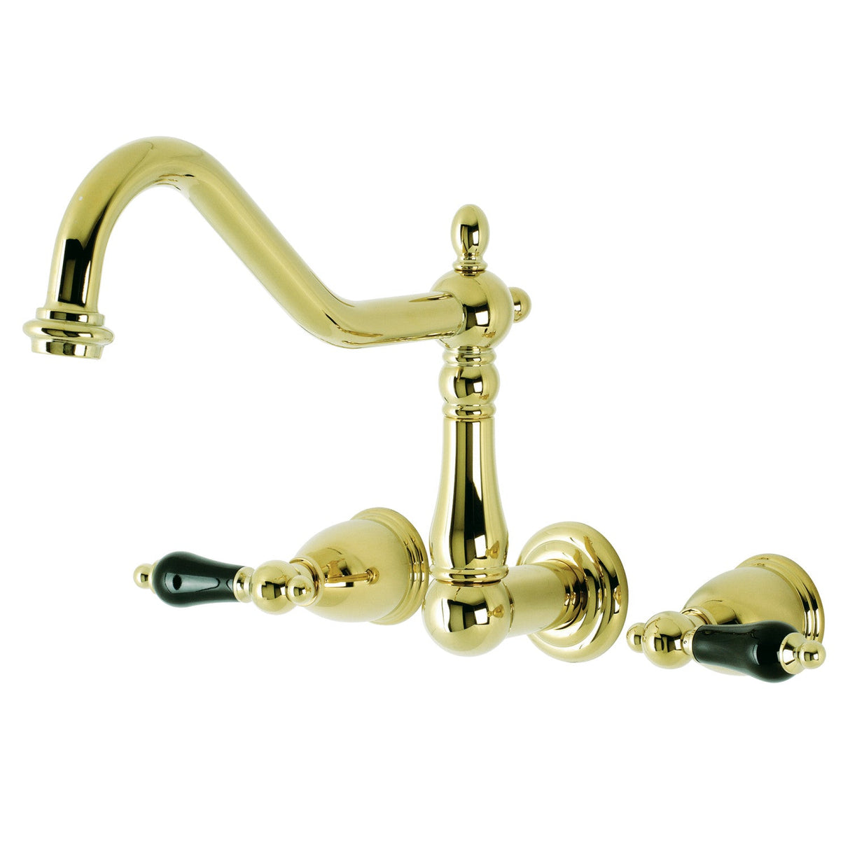 Duchess KS1022PKL Two-Handle 3-Hole Wall Mount Roman Tub Faucet, Polished Brass