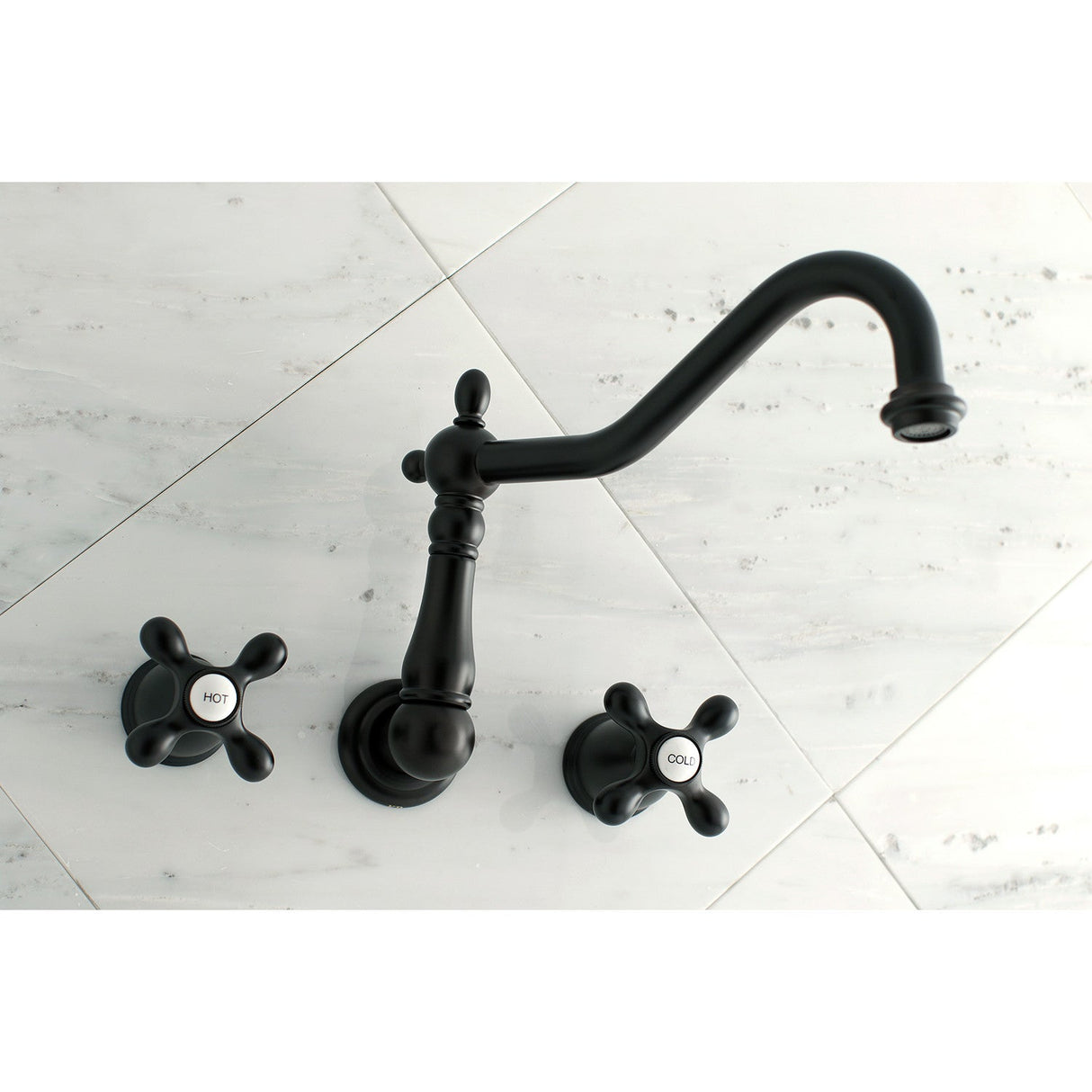 Heritage KS1025AX Two-Handle 3-Hole Wall Mount Roman Tub Faucet, Oil Rubbed Bronze