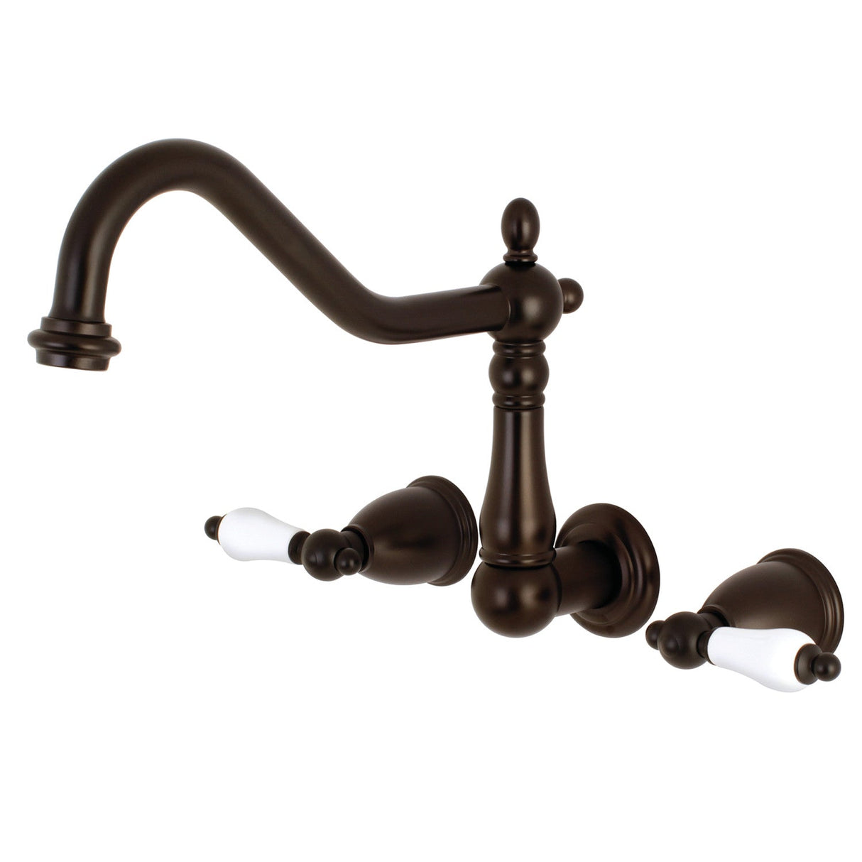 Heritage KS1025PL Two-Handle 3-Hole Wall Mount Roman Tub Faucet, Oil Rubbed Bronze