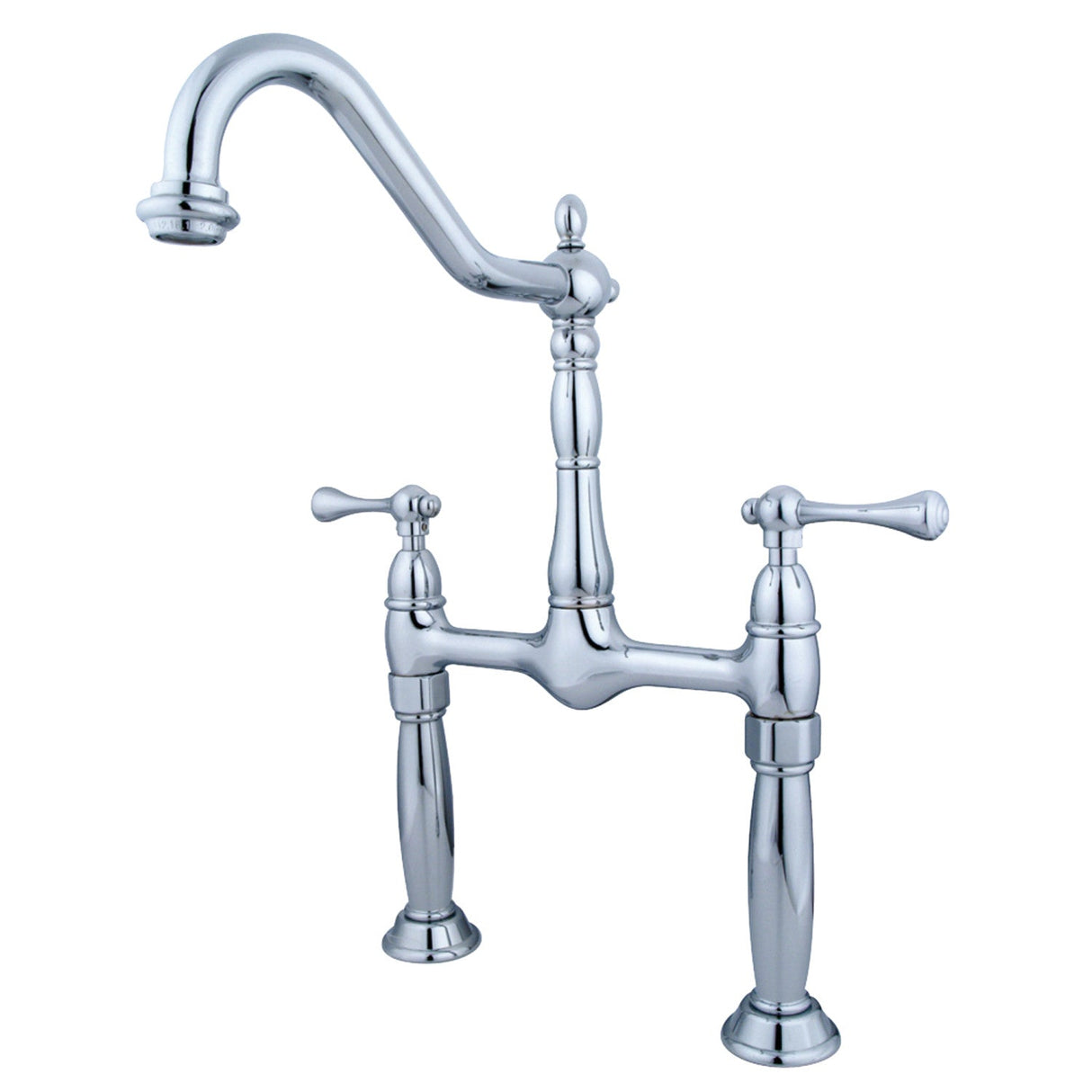 Victorian KS1071BL Two-Handle 2-Hole Deck Mount Vessel Faucet, Polished Chrome