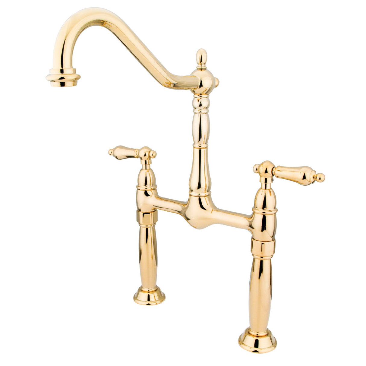 Victorian KS1072AL Two-Handle 2-Hole Deck Mount Vessel Faucet, Polished Brass