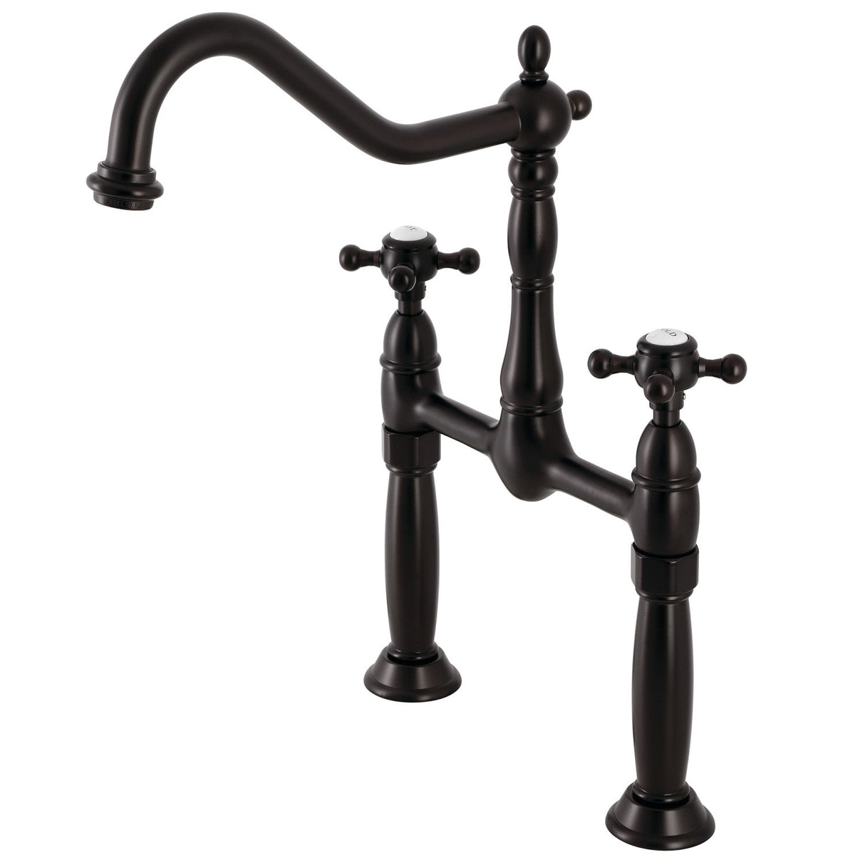KS1075BX Two-Handle 2-Hole Deck Mount Vessel Faucet, Oil Rubbed Bronze