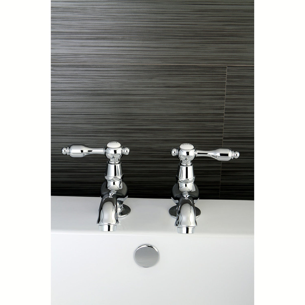 Tudor KS1101TAL Two-Handle Deck Mount Basin Tap Faucet, Polished Chrome