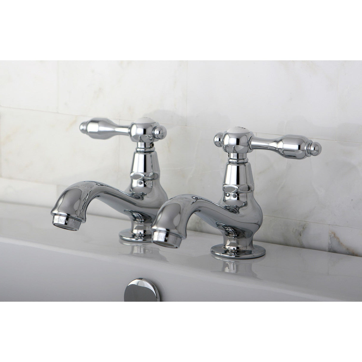 Tudor KS1101TAL Two-Handle Deck Mount Basin Tap Faucet, Polished Chrome