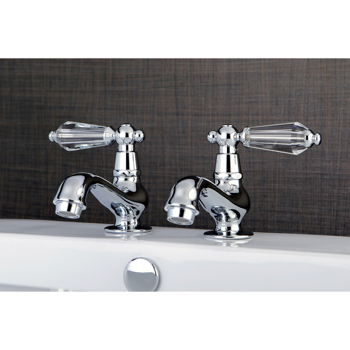 Wilshire KS1101WLL Two-Handle Deck Mount Basin Tap Faucet, Polished Chrome