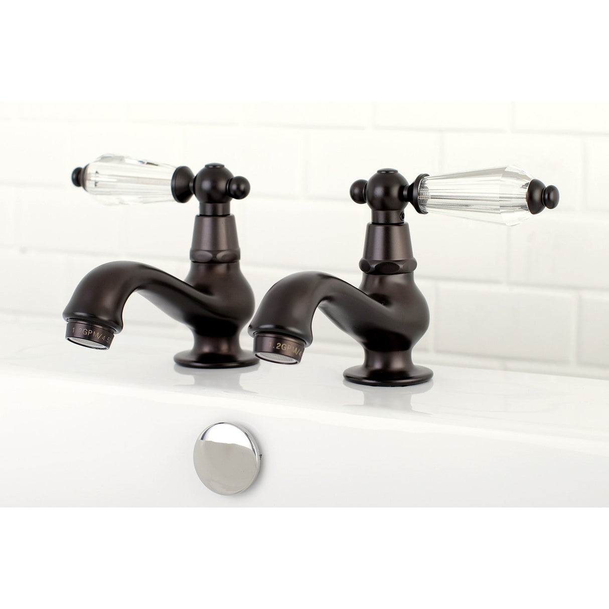 Wilshire KS1105WLL Two-Handle Deck Mount Basin Tap Faucet, Oil Rubbed Bronze
