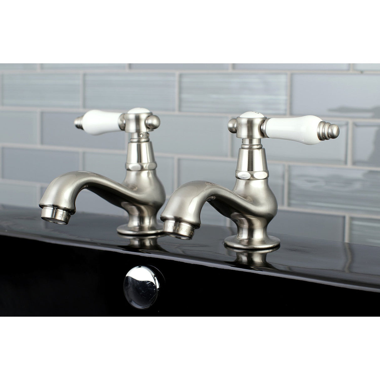 Bel-Air KS1108BPL Two-Handle Deck Mount Basin Tap Faucet, Brushed Nickel