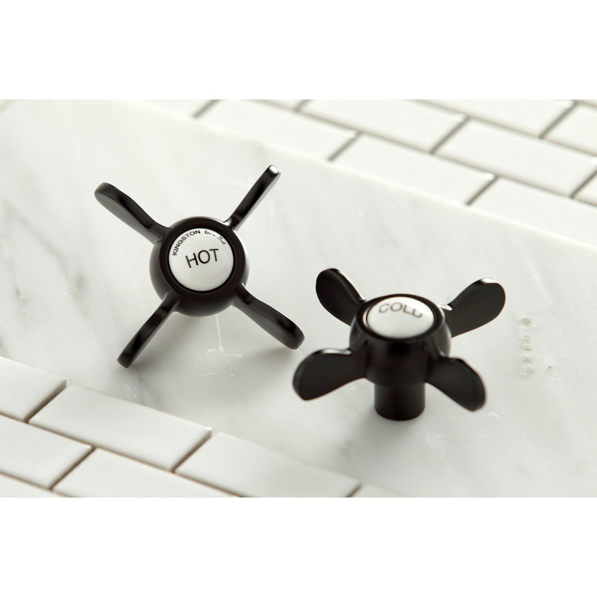 Kingston KS112ORB Two-Handle 2-Hole Wall Mount Bar Faucet, Oil Rubbed Bronze