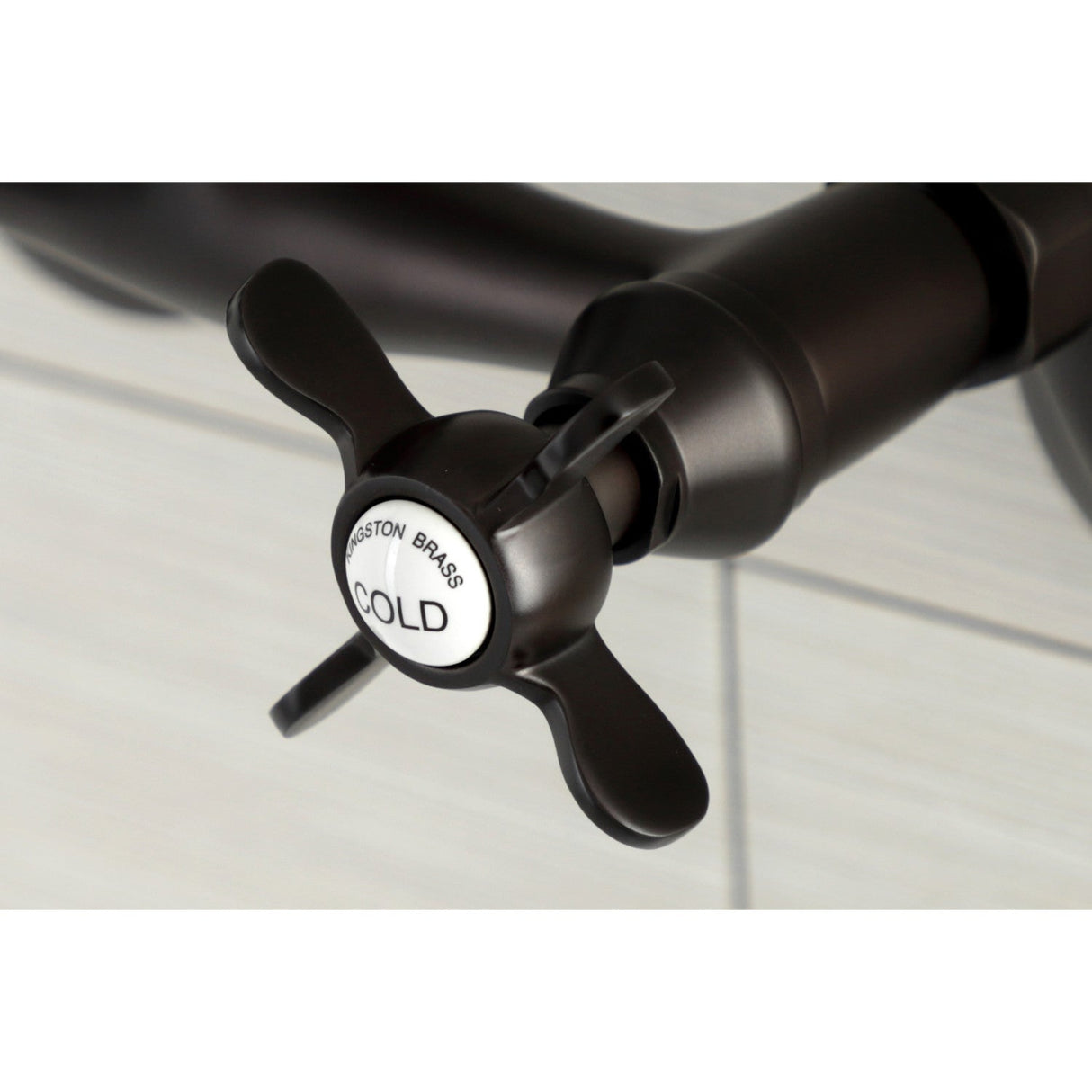 Kingston KS112ORB Two-Handle 2-Hole Wall Mount Bar Faucet, Oil Rubbed Bronze