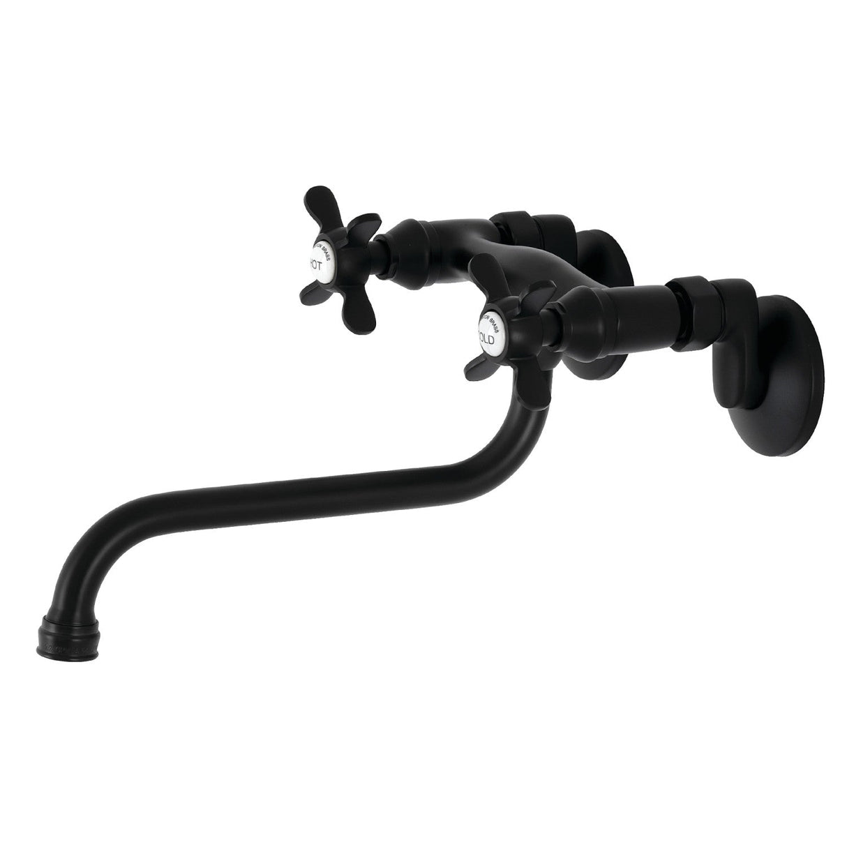 Essex KS115MB Two-Handle 2-Hole Wall Mount Bathroom Faucet, Matte Black