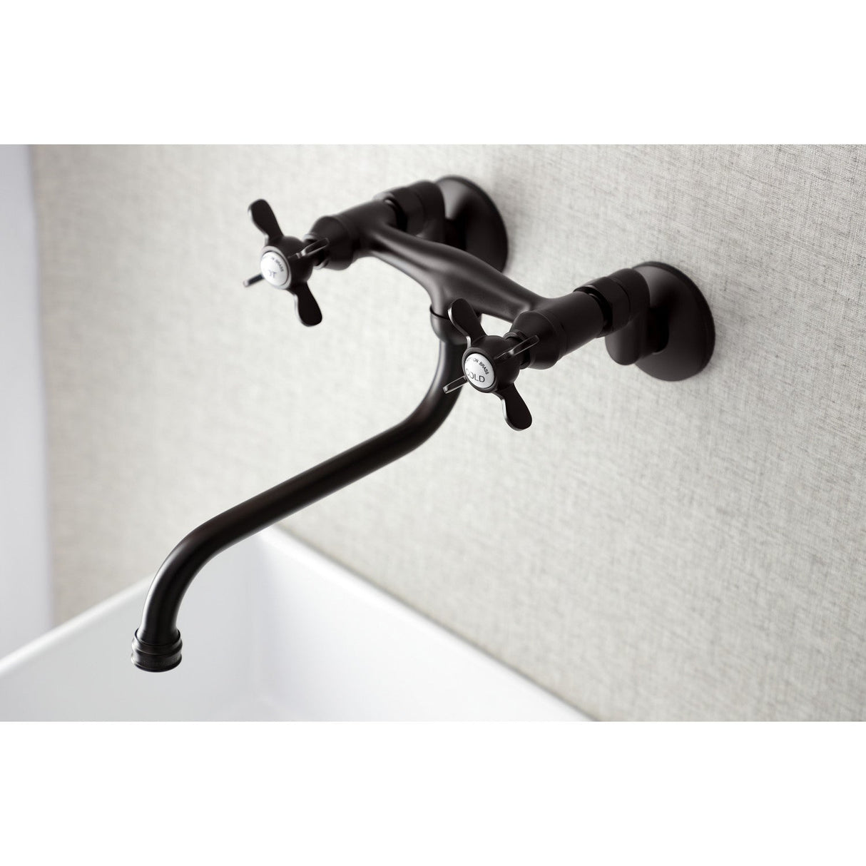 Essex KS115ORB Two-Handle 2-Hole Wall Mount Bathroom Faucet, Oil Rubbed Bronze