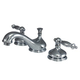 Heritage KS1161TL Two-Handle 3-Hole Deck Mount Widespread Bathroom Faucet with Brass Pop-Up, Polished Chrome