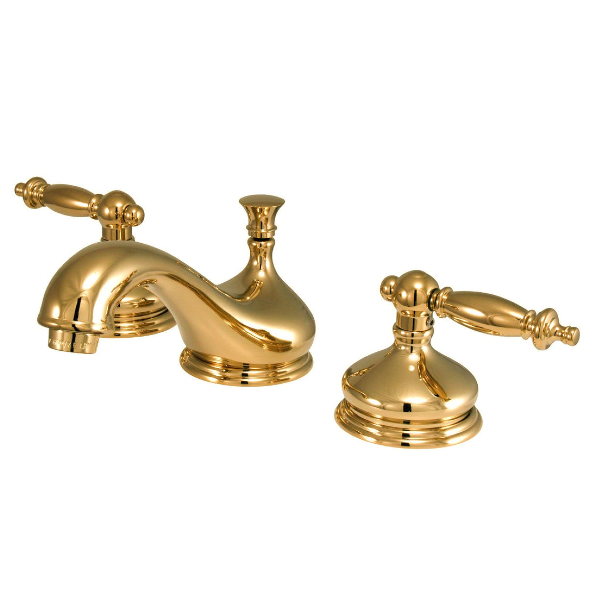 Heritage KS1162TL Two-Handle 3-Hole Deck Mount Widespread Bathroom Faucet with Brass Pop-Up, Polished Brass