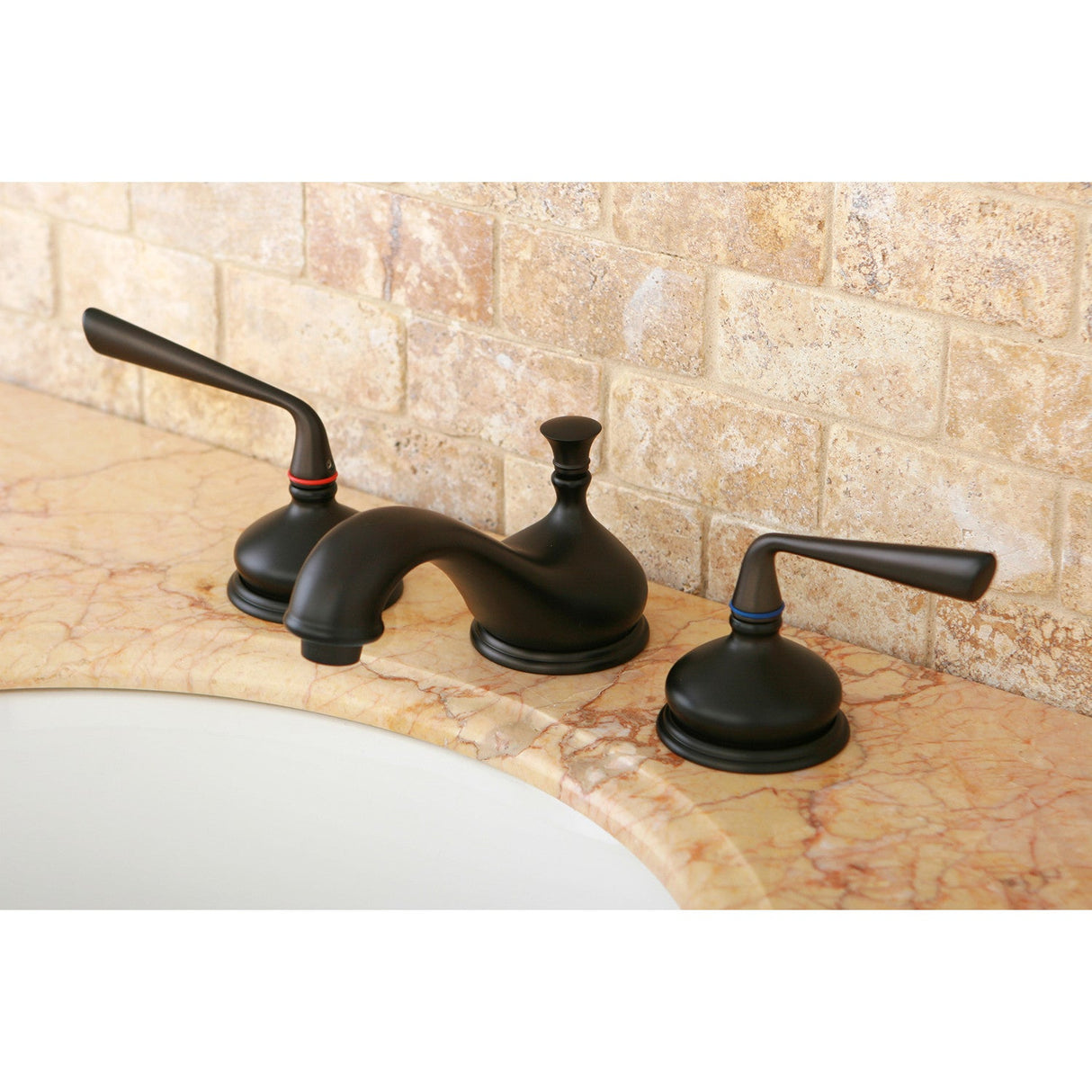 Silver Sage KS1165ZL Two-Handle 3-Hole Deck Mount Widespread Bathroom Faucet with Brass Pop-Up, Oil Rubbed Bronze