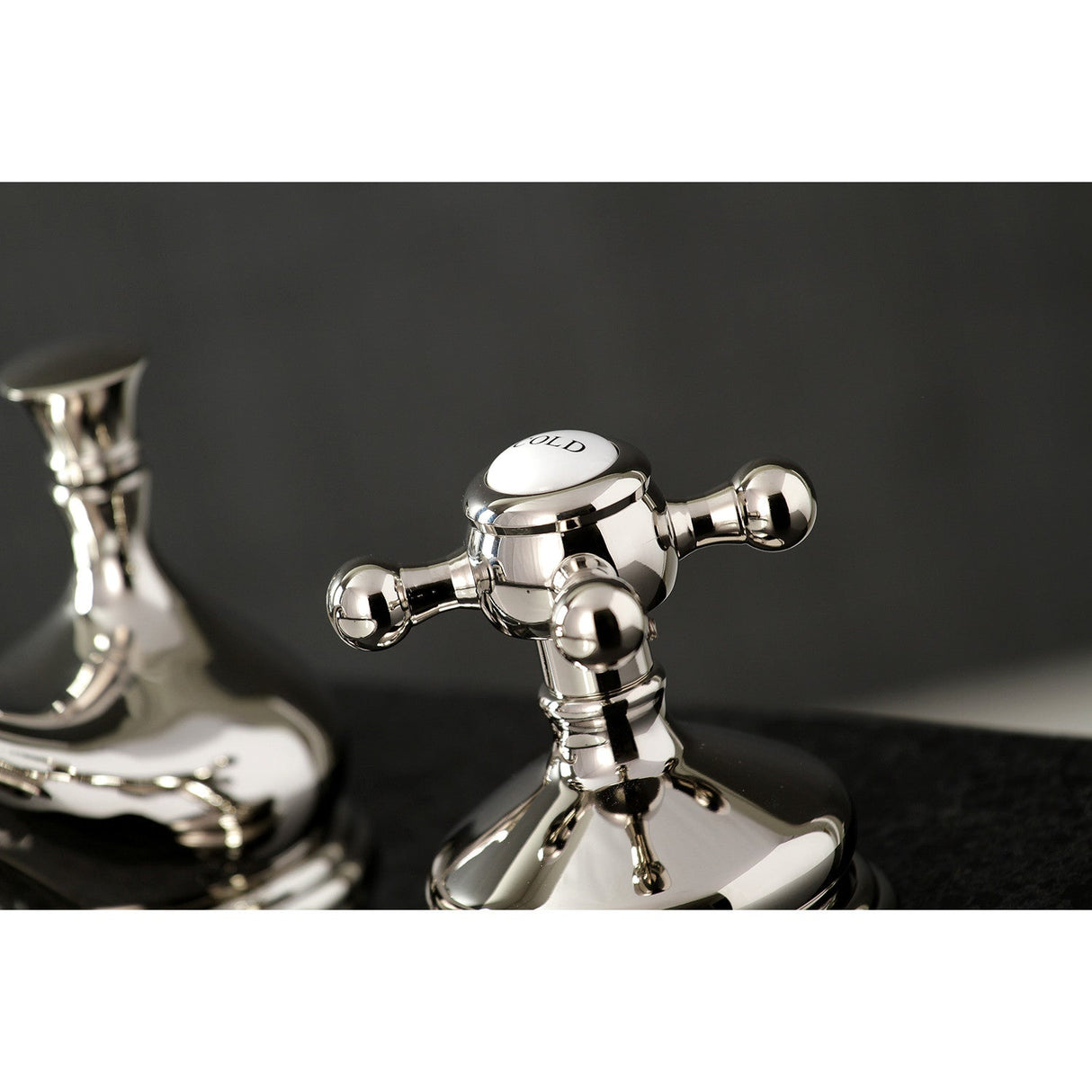 Vintage KS1166BX Two-Handle 3-Hole Deck Mount Widespread Bathroom Faucet with Brass Pop-Up, Polished Nickel