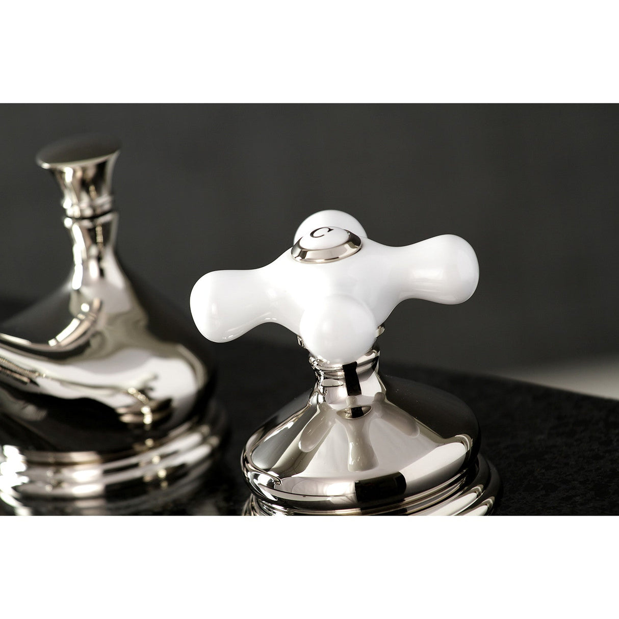 Heritage KS1166PX Two-Handle 3-Hole Deck Mount Widespread Bathroom Faucet with Brass Pop-Up, Polished Nickel