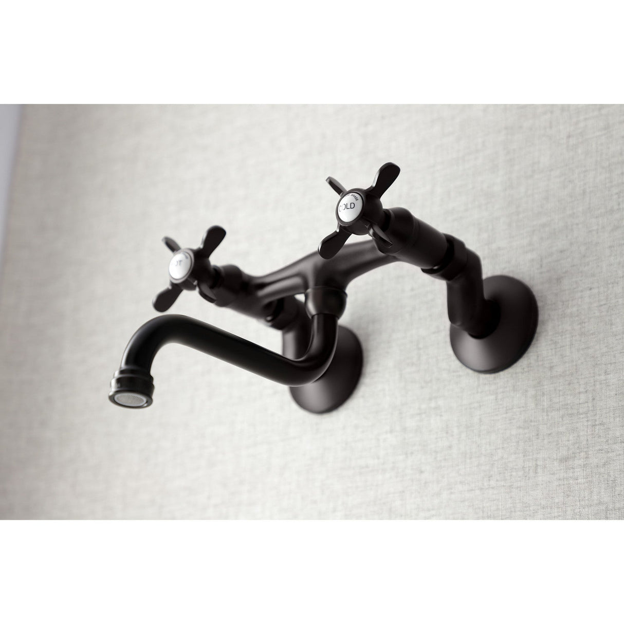 Essex KS116ORB Two-Handle 2-Hole Wall Mount Bathroom Faucet, Oil Rubbed Bronze