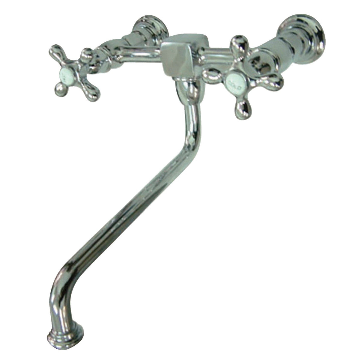 Heritage KS1201AX Two-Handle 2-Hole Wall Mount Kitchen Faucet, Polished Chrome